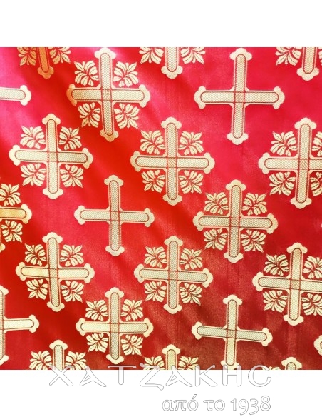 ΙΕΡΑΤΙΚΟ ΥΦΑΣΜΑ ΣΤΟΦΑ 180CM ΦΑΡΔΟΣ ΚΟΚΚΙΝΟ-ΧΡΥΣΟ