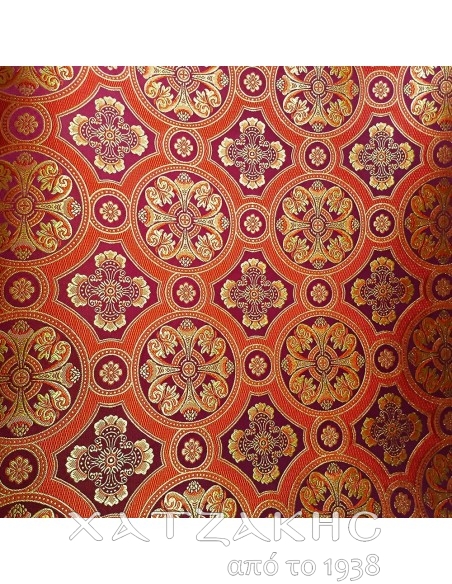 ΙΕΡΑΤΙΚΟ ΥΦΑΣΜΑ ΣΤΟΦΑ 180CM ΦΑΡΔΟΣ ΚΟΚΚΙΝΟ-ΧΡΥΣΟ