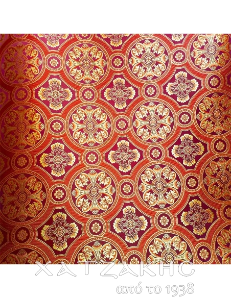 ΙΕΡΑΤΙΚΟ ΥΦΑΣΜΑ ΣΤΟΦΑ 180CM ΦΑΡΔΟΣ ΚΟΚΚΙΝΟ-ΧΡΥΣΟ