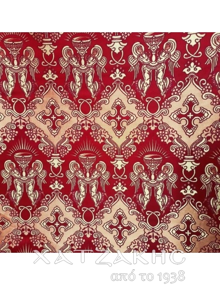 ΙΕΡΑΤΙΚΟ ΥΦΑΣΜΑ ΣΤΟΦΑ 180CM ΦΑΡΔΟΣ ΚΟΚΚΙΝΟ-ΧΡΥΣΟ