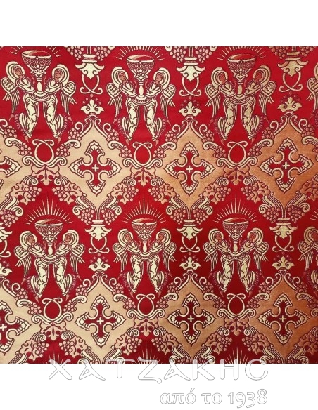 ΙΕΡΑΤΙΚΟ ΥΦΑΣΜΑ ΣΤΟΦΑ 180CM ΦΑΡΔΟΣ ΚΟΚΚΙΝΟ-ΧΡΥΣΟ