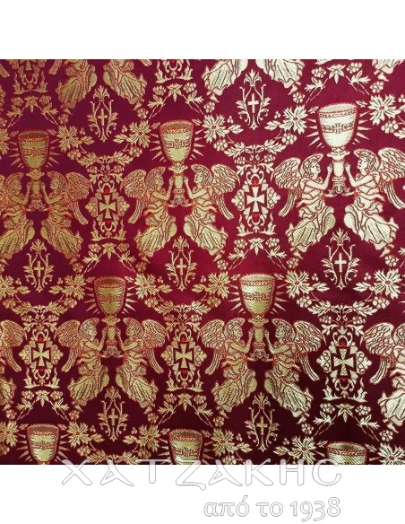 ΙΕΡΑΤΙΚΟ ΥΦΑΣΜΑ ΣΤΟΦΑ 180CM ΦΑΡΔΟΣ ΚΟΚΚΙΝΟ-ΧΡΥΣΟ