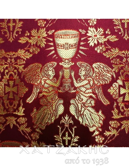 ΙΕΡΑΤΙΚΟ ΥΦΑΣΜΑ ΣΤΟΦΑ 180CM ΦΑΡΔΟΣ ΚΟΚΚΙΝΟ-ΧΡΥΣΟ