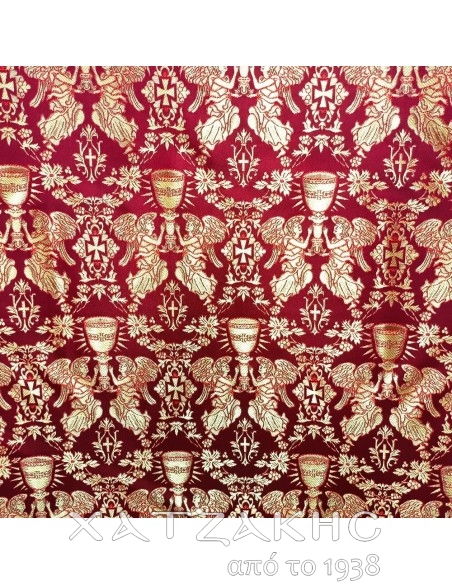 ΙΕΡΑΤΙΚΟ ΥΦΑΣΜΑ ΣΤΟΦΑ 180CM ΦΑΡΔΟΣ ΚΟΚΚΙΝΟ-ΧΡΥΣΟ