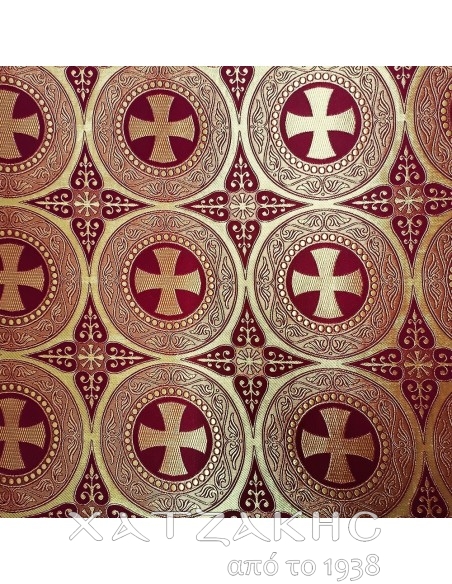 ΙΕΡΑΤΙΚΟ ΥΦΑΣΜΑ ΣΤΟΦΑ 180CM ΦΑΡΔΟΣ ΚΟΚΚΙΝΟ-ΧΡΥΣΟ