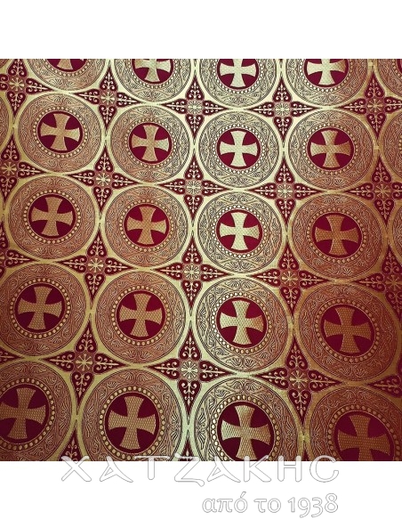 ΙΕΡΑΤΙΚΟ ΥΦΑΣΜΑ ΣΤΟΦΑ 180CM ΦΑΡΔΟΣ ΚΟΚΚΙΝΟ-ΧΡΥΣΟ