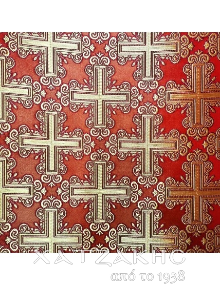 ΙΕΡΑΤΙΚΟ ΥΦΑΣΜΑ ΣΤΟΦΑ 180CM ΦΑΡΔΟΣ ΚΟΚΚΙΝΟ-ΧΡΥΣΟ