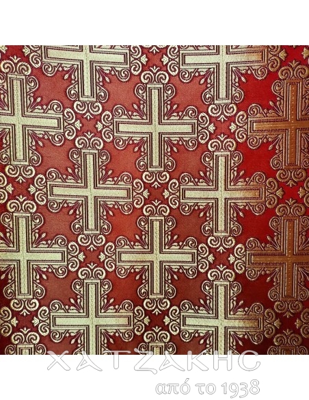 ΙΕΡΑΤΙΚΟ ΥΦΑΣΜΑ ΣΤΟΦΑ 180CM ΦΑΡΔΟΣ ΚΟΚΚΙΝΟ-ΧΡΥΣΟ