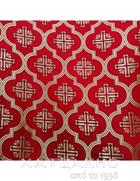 ΙΕΡΑΤΙΚΟ ΥΦΑΣΜΑ ΣΤΟΦΑ 180CM ΦΑΡΔΟΣ ΚΟΚΚΙΝΟ-ΧΡΥΣΟ