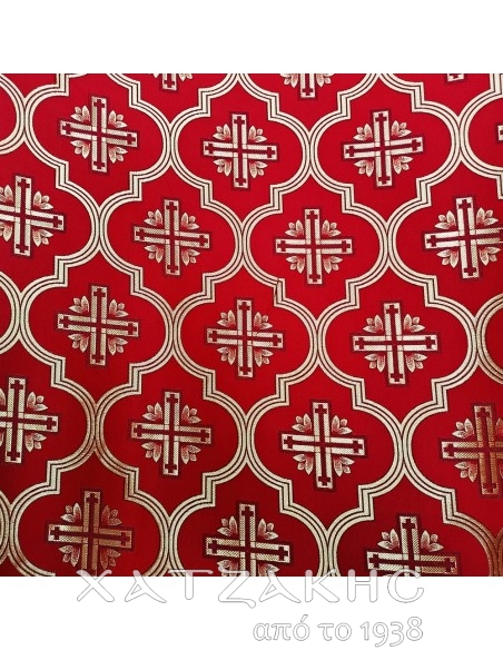 ΙΕΡΑΤΙΚΟ ΥΦΑΣΜΑ ΣΤΟΦΑ 180CM ΦΑΡΔΟΣ ΚΟΚΚΙΝΟ-ΧΡΥΣΟ