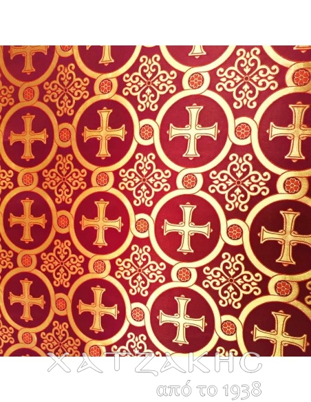 ΙΕΡΑΤΙΚΟ ΥΦΑΣΜΑ ΣΤΟΦΑ 180CM ΦΑΡΔΟΣ ΚΟΚΚΙΝΟ-ΧΡΥΣΟ