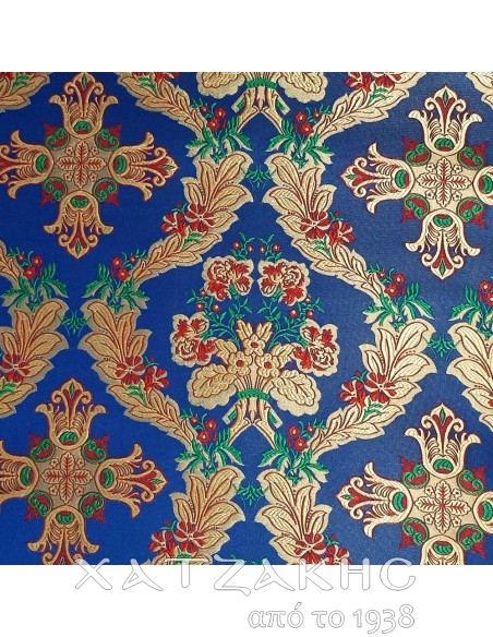 ΙΕΡΑΤΙΚΟ ΥΦΑΣΜΑ ΣΤΟΦΑ 180CM ΦΑΡΔΟΣ ΜΠΛΕ-ΧΡΥΣΟ