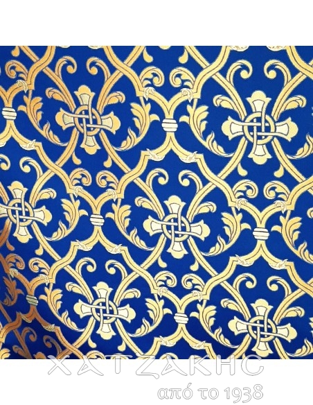 ΙΕΡΑΤΙΚΟ ΥΦΑΣΜΑ ΣΤΟΦΑ 180CM ΦΑΡΔΟΣ ΜΠΛΕ-ΧΡΥΣΟ