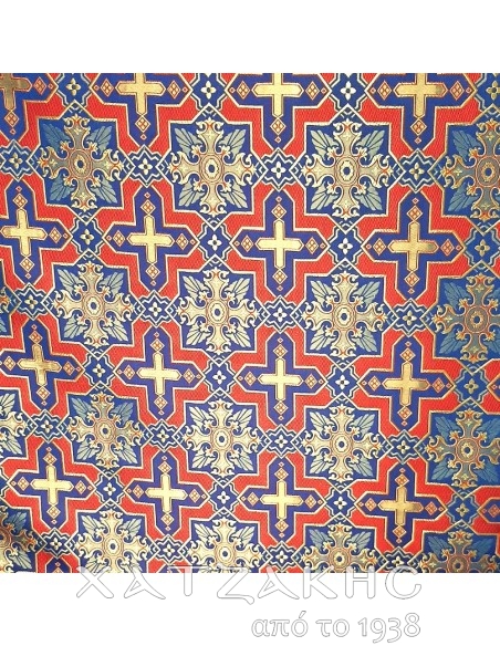 ΙΕΡΑΤΙΚΟ ΥΦΑΣΜΑ ΣΤΟΦΑ 180CM ΦΑΡΔΟΣ ΜΠΛΕ-ΧΡΥΣΟ