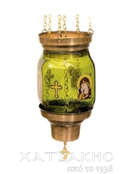 ΚΑΝΔΗΛΙ ΣΥΡΩΜΕΝΟ ΚΡΕΜΑΣΤΟ ΓΥΑΛΙΝΟ ΠΡΑΣΙΝΟ