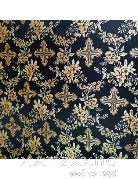 ΙΕΡΑΤΙΚΟ ΥΦΑΣΜΑ ΣΤΟΦΑ 180CM ΦΑΡΔΟΣ ΧΡΥΣΟ-ΜΑΥΡΟ