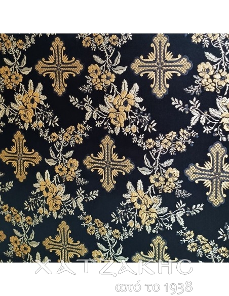 ΙΕΡΑΤΙΚΟ ΥΦΑΣΜΑ ΣΤΟΦΑ 180CM ΦΑΡΔΟΣ ΧΡΥΣΟ-ΜΑΥΡΟ