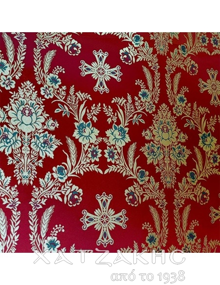 ΙΕΡΑΤΙΚΟ ΥΦΑΣΜΑ ΣΤΟΦΑ 180CM ΦΑΡΔΟΣ ΚΟΚΚΙΝΟ-ΧΡΥΣΟ