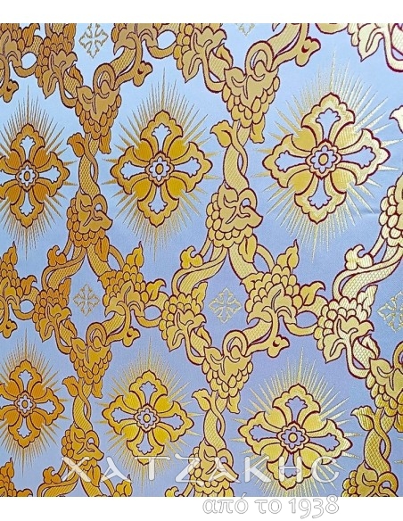 ΙΕΡΑΤΙΚΟ ΥΦΑΣΜΑ ΣΤΟΦΑ 180CM ΦΑΡΔΟΣ ΛΕΥΚΟ-ΧΡΥΣΟ