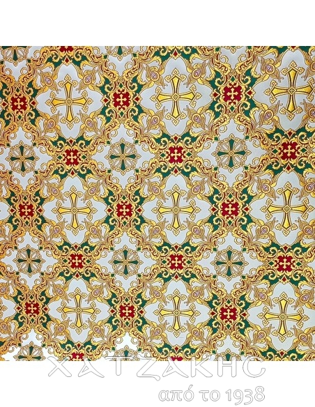 ΙΕΡΑΤΙΚΟ ΥΦΑΣΜΑ ΣΤΟΦΑ ΛΕΥΚΟ-ΧΡΥΣΟ ΧΡΥΣΟΚΛΩΣΤΗ ΦΑΡΔΟΣ  ΥΦΑΣΜΑΤΟΣ 1,85 ΜΕΤΡΑ