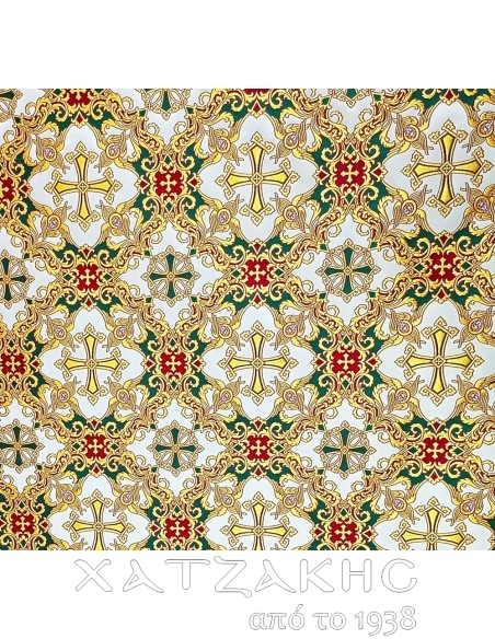 ΙΕΡΑΤΙΚΟ ΥΦΑΣΜΑ ΣΤΟΦΑ ΛΕΥΚΟ-ΧΡΥΣΟ ΧΡΥΣΟΚΛΩΣΤΗ ΦΑΡΔΟΣ  ΥΦΑΣΜΑΤΟΣ 1,85 ΜΕΤΡΑ