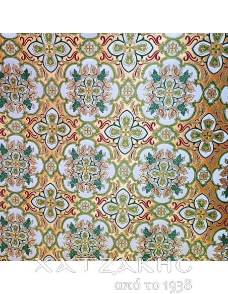 ΙΕΡΑΤΙΚΟ ΥΦΑΣΜΑ ΣΤΟΦΑ ΛΕΥΚΟ-ΧΡΥΣΟ ΧΡΥΣΟΚΛΩΣΤΗ ΦΑΡΔΟΣ  ΥΦΑΣΜΑΤΟΣ 1,85 ΜΕΤΡΑ