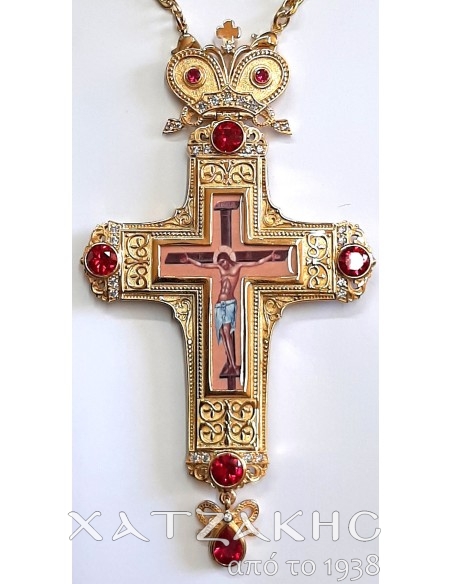 ΣΤΑΥΡΟΣ ΕΠΙΣΤΗΘΙΟΣ ΕΠΙΧΡΥΣΟΣ ΜΕ ΡΩΣΙΚΟ ΣΜΑΛΤΟ