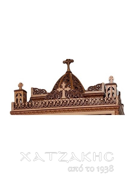 ΕΠΙΤΑΦΙΟΣ ΜΕ ΤΡΟΥΛΟ ΞΥΛΟΓΛΥΠΤΟΣ ΒΥΖΑΝΤΙΝΟ ΔΙΑΤΡΗΤΟ ΣΚΑΛΙΣΜΑ ΜΕ ΑΠΟΣΠΩΜΕΝΗ ΒΑΣΗ