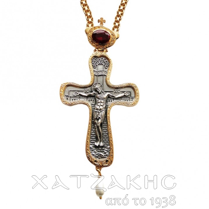 ΣΤΑΥΡΟΣ ΕΠΙΣΤΗΘΙΟΣ ΑΣΗΜΕΝΙΟΣ 925° ΜΕ...