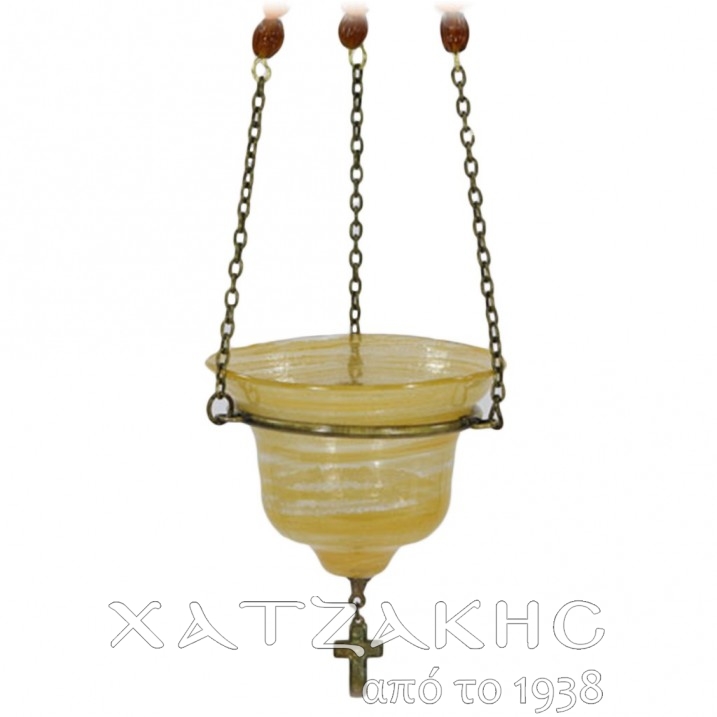 ΚΑΝΔΗΛΙ ΓΥΑΛΙΝΟ ΚΡΕΜΑΣΤΟ ΚΙΤΡΙΝΟ