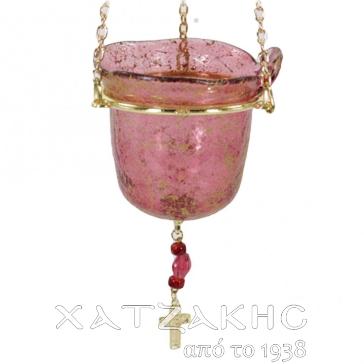 ΚΑΝΔΗΛΙ ΓΥΑΛΙΝΟ ΚΡΕΜΑΣΤΟ ΡΟΖ