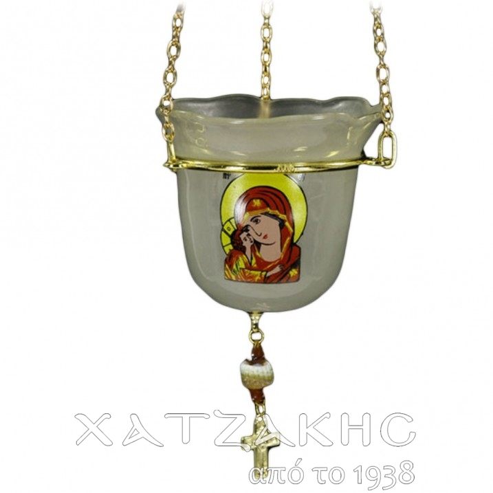 ΚΑΝΔΗΛΙ ΓΥΑΛΙΝΟ ΚΡΕΜΑΣΤΟ ΜΕ ΕΙΚΟΝΑ ΛΕΥΚΟ