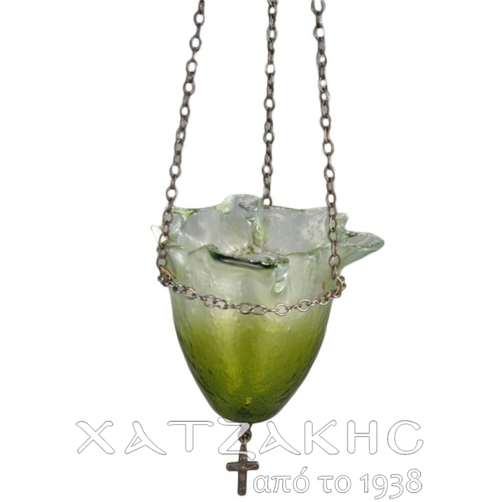 ΚΑΝΔΗΛΙ ΓΥΑΛΙΝΟ ΚΡΕΜΑΣΤΟ ΠΡΑΣΙΝΟ