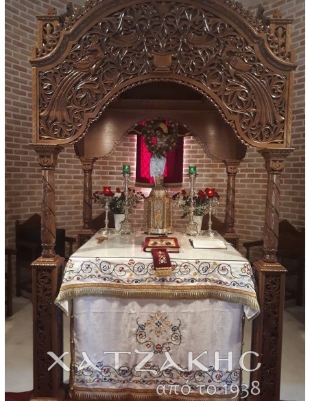 ΑΓΙΑ ΤΡΑΠΕΖΑ ΞΥΛΟΓΛΥΠΤΗ ΒΥΖΑΝΤΙΝΟ ΣΚΑΛΙΣΜΑ ΔΙΑΤΡΥΤΟ