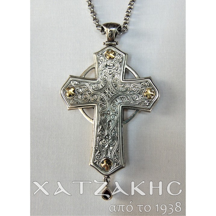 ΣΤΑΥΡΟΣ ΕΠΙΣΤΗΘΙΟΣ ΑΣΗΜΕΝΙΟΣ 925° ΜΕ...