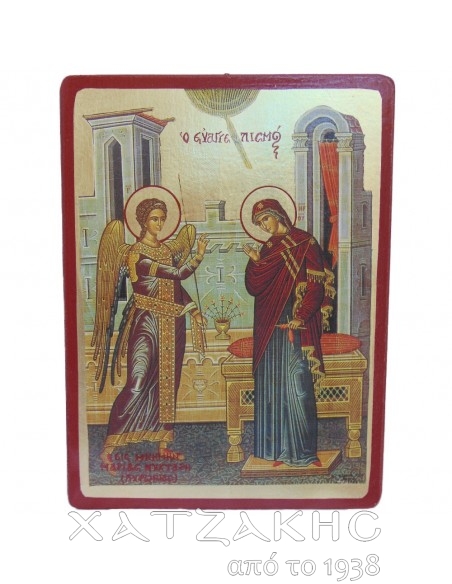 ΕΙΚΟΝΑ ΧΕΙΡΟΠΟΙΗΤΗ ΕΥΑΓΓΕΛΙΣΜΟΣ ΜΕ ΧΡΥΣΟ ΑΓΙΟΓΡΑΦΙΑΣ