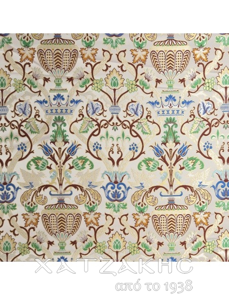 ΙΕΡΑΤΙΚΟ ΥΦΑΣΜΑ ΣΤΟΦΑ ΛΕΥΚΟ-ΧΡΥΣΟ ΧΡΥΣΟΚΛΩΣΤΗ ΦΑΡΔΟΣ  ΥΦΑΣΜΑΤΟΣ 1,85 ΜΕΤΡΑ